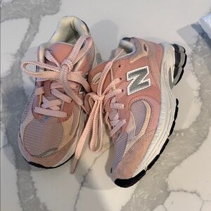New Balance Kids Light Pink and Gray Sneakers